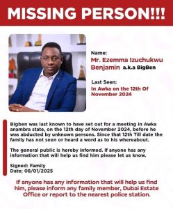Read more about the article The Vanishing of Big Ben: Inside the Alleged Kidnap of a Real Estate Mogul in Anambra