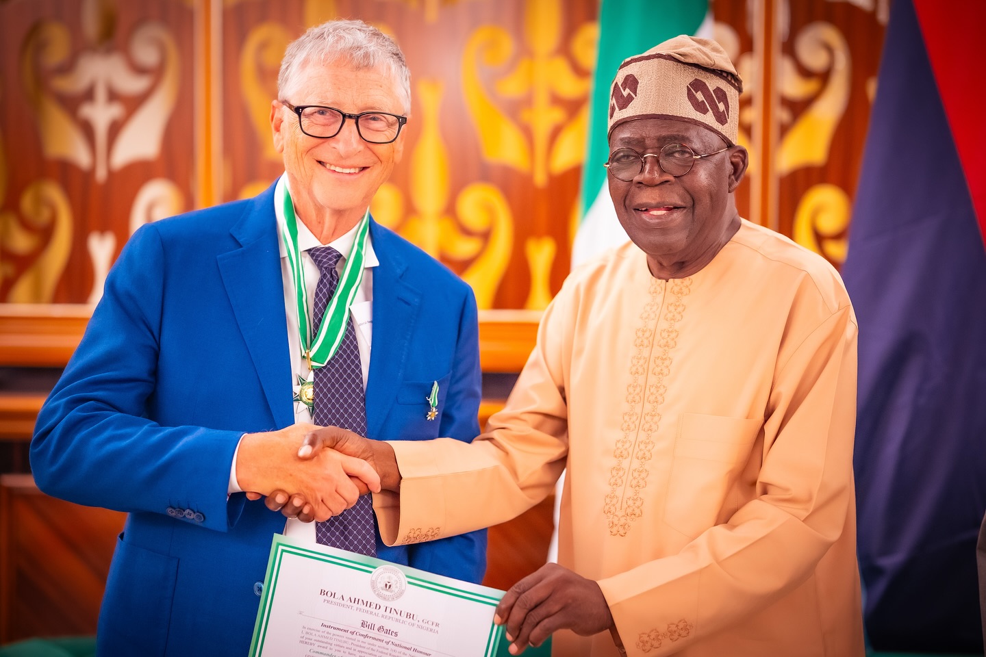 Read more about the article Tinubu Awards Bill Gates Nigeria’s CFR National Honour